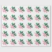 かわいいキッズホリデークリスマスツリーのパトカー ラッピングペーパー (フラット)