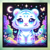 かわいいキッズホログラフィックホワイトタイガー | ウィンドウサイン (シート3)