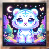 かわいいキッズホログラフィックホワイトタイガー | ウィンドウサイン (シート2)