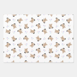 かわいいキッズホース納屋周囲の庭ファームアニマルズ ラッピングペーパーシート