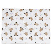 かわいいキッズホース納屋周囲の庭ファームアニマルズ ラージペーパーバッグ (裏面)