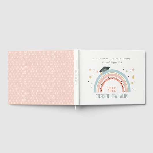 かわいいキッズボホレインボースタープレスクール卒業 ゲストブック (全面)