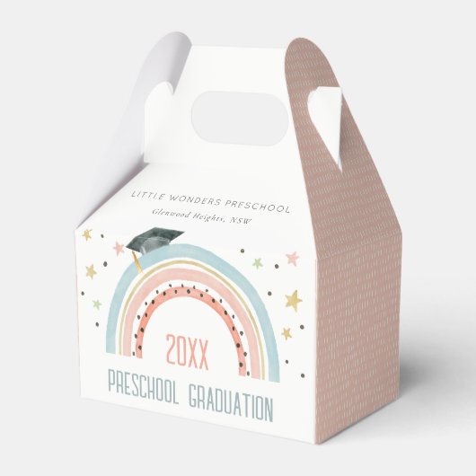 かわいいキッズボホレインボースタープレスクール卒業 フェイバーボックス (正面サイド)