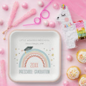 かわいいキッズボホレインボースタープレスクール卒業 ペーパープレート (パーティー)