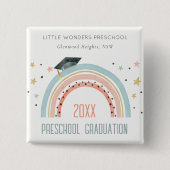 かわいいキッズボホレインボースタープレスクール卒業 缶バッジ (正面)