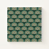 かわいいキッズボーホレインボーオングリーンノート ノートブック (裏面)