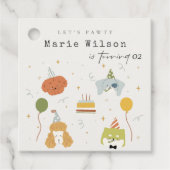 かわいいキッズポーティ子犬Any Age誕生日 フェイバータグ (正面)