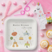 かわいいキッズポーティ子犬Any Age誕生日 ペーパープレート (パーティー)