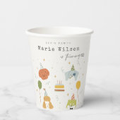 かわいいキッズポーティ子犬Any Age誕生日 紙コップ (正面)