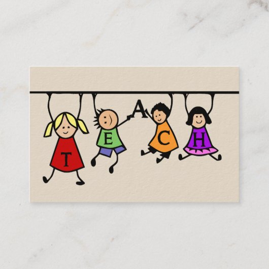 かわいいキッズマンガの言葉教えを隠して 名刺 (裏面)