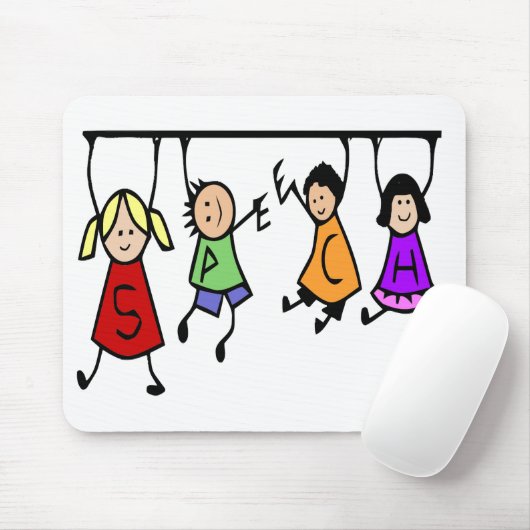 かわいいキッズマンガスピーチセラピストアート マウスパッド (マウス)