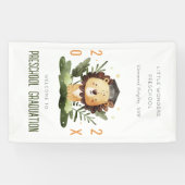 かわいいキッズライオン動物幼稚園の卒業へようこそ 横断幕 (横)