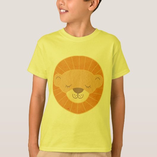 かわいいキッズライオン頭 Tシャツ (正面)