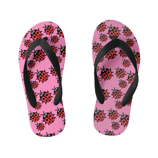 かわいいキッズラディバードファミリー キッズビーチサンダル (フットベッド)