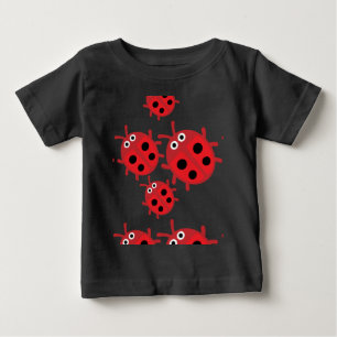 かわいいキッズラディバードファミリー ベビーTシャツ