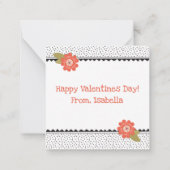 かわいいキッズラマバレンタインデートカード ノートカード (裏面)