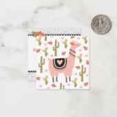 かわいいキッズラマバレンタインデートカード ノートカード (正面/裏面インサイチュ)