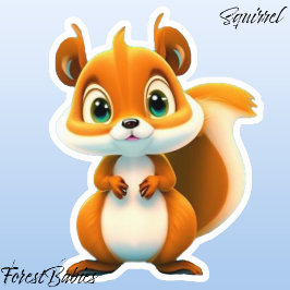 かわいいキッズリス森林動物マンガグラフィック シール