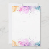 かわいいキッズレインボーユニコーンガーリー誕生日パーティー 招待状 (裏面)