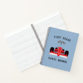 かわいいキッズレッドレーシングカースクールスパイラルノート ノートブック (内部)