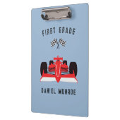 かわいいキッズレッドレーシングカースクール クリップボード (左)