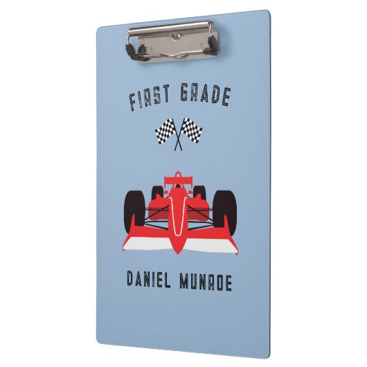 かわいいキッズレッドレーシングカースクール クリップボード (左)