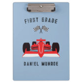 かわいいキッズレッドレーシングカースクール クリップボード (正面)
