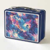 かわいいキッズ宇宙飛行士カスタム メタルランチボックス (裏面)