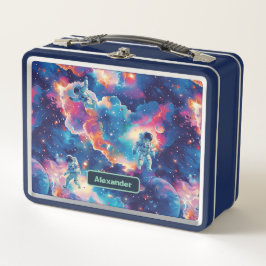 かわいいキッズ宇宙飛行士カスタム メタルランチボックス