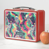 かわいいキッズ宇宙飛行士カスタム メタルランチボックス (インサイチュ)