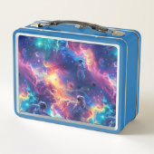 かわいいキッズ宇宙飛行士カスタム メタルランチボックス (裏面)