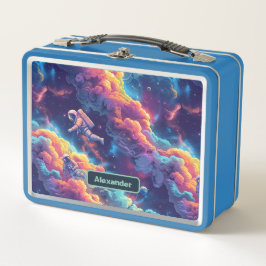 かわいいキッズ宇宙飛行士カスタム メタルランチボックス