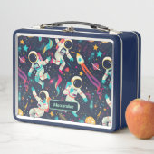 かわいいキッズ宇宙飛行士カスタム メタルランチボックス (インサイチュ)