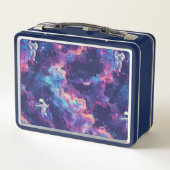 かわいいキッズ宇宙飛行士カスタム メタルランチボックス (裏面)