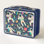 かわいいキッズ宇宙飛行士カスタム メタルランチボックス (正面)