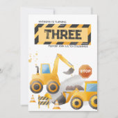 かわいいキッズ建築誕生日パーティー 招待状 (正面)