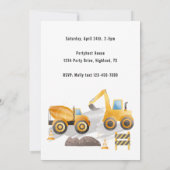 かわいいキッズ建築誕生日パーティー 招待状 (裏面)