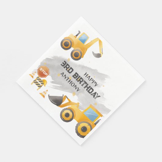 かわいいキッズ建築誕生日 スタンダードランチョンナプキン (角)