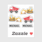 かわいいキッズ建築車パーソナライズされた車名 シール (シート)