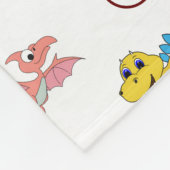 かわいいキッズ恐竜の動物パターン水色名 フリースブランケット (角)