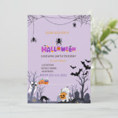 かわいいキッズ招待状ハロウィーンの衣装パーティー 招待状 (スタンド正面)