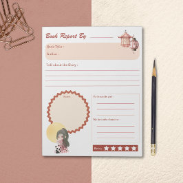 かわいいキッズ新学期供給台帳レポート ノートパッド