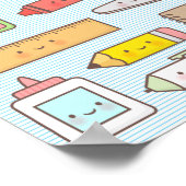 かわいいキッズ新学期用品ウォールデコール ポスター (角)