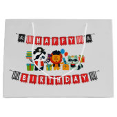 かわいいキッズ海賊バースデーパーティー ラージペーパーバッグ (正面)