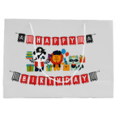 かわいいキッズ海賊バースデーパーティー ラージペーパーバッグ (裏面)