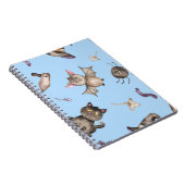 かわいいキッズ猫こうもりスパイダーハロウィンパターン ノートブック (右側)