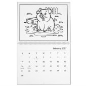 かわいいキッズ納屋周囲の庭カラーリングカレンダー カレンダー (2月 2027)