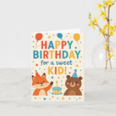 かわいいキッズ誕生日カード カード (黄色い花)