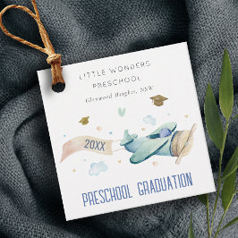 かわいいキッズ飛行機スカイスタープリスクール卒業 フェイバータグ