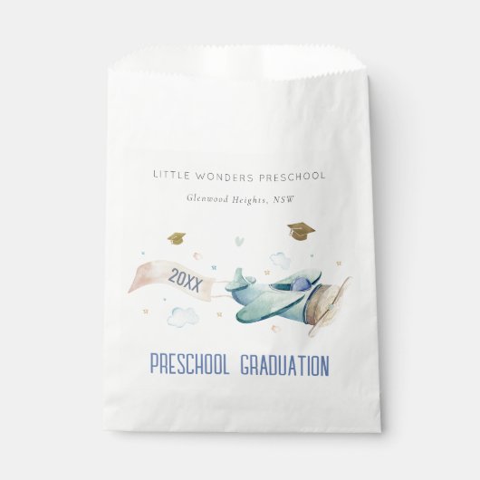 かわいいキッズ飛行機スカイスタープリスクール卒業 フェイバーバッグ (正面)